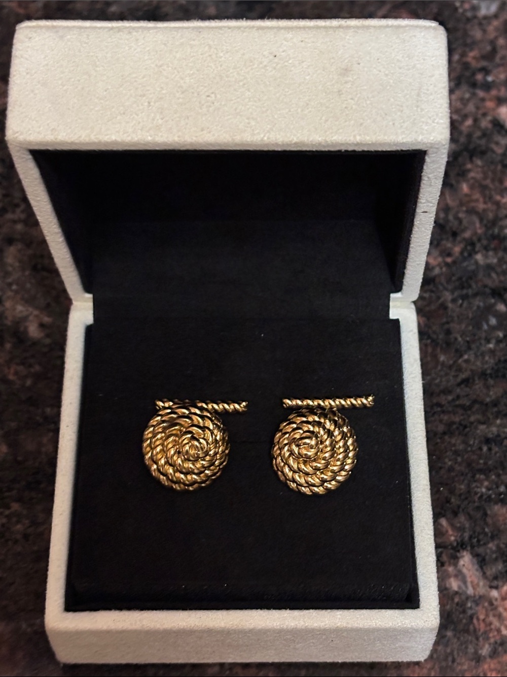 Toteme Gold Rope Knot Stud Cufflink
